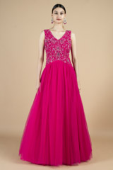 Hot Pink Tulle Gown1134 video